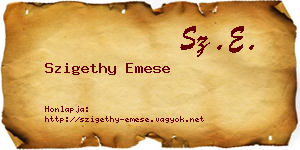 Szigethy Emese névjegykártya